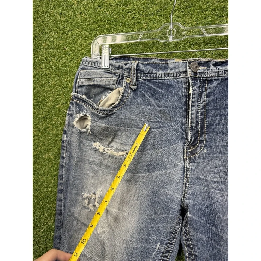 BKE Jeans Mens 38x30 Seth Straight Leg Affliction Y2K Medium Wash Distressed